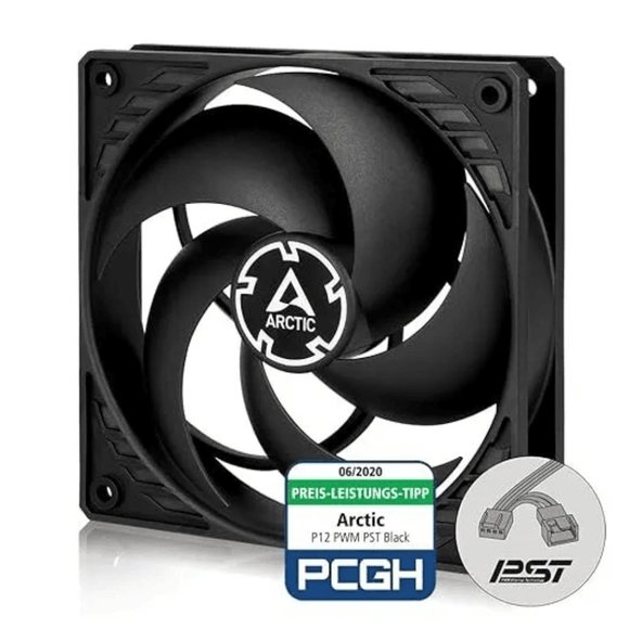 Arctic ACFAN00187A P12 Slim PWM PST - 120 mm Case Fan, 300-2100 RPM - Black - Picture 1 of 5